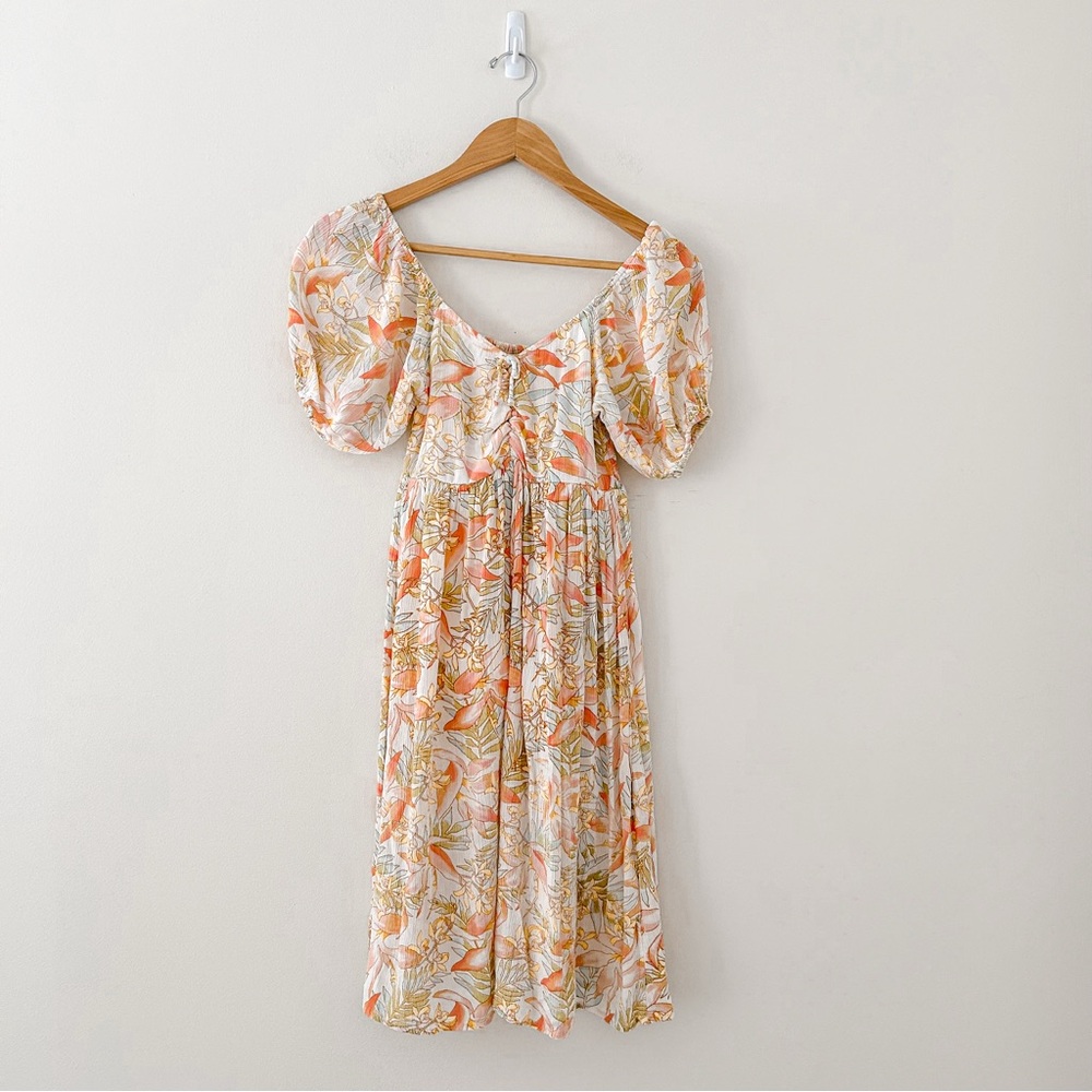 Billabong Orange and Cream floral Mini Dress